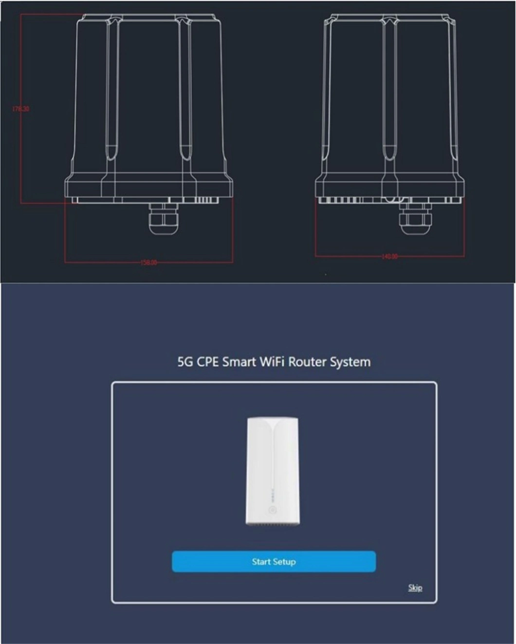 5g WiFi-6 ODU Outdoor Router Intelligent Wireless Access Router Nsa/SA Dual Mode Networking Advanced Firewall