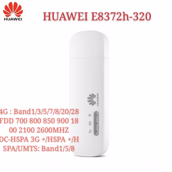 Sbloccato Huawei E8372h-320 E8372 Wingle LTE Modem USB 4G universale Supporto mobile WiFi 16 utenti WiFi 4G B1 B3 B5 B7 B8 B20 B28